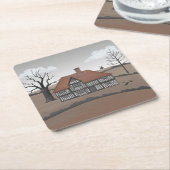 Old Crow Manor Vierkante Kartonnen Onderzetter (Schuin)