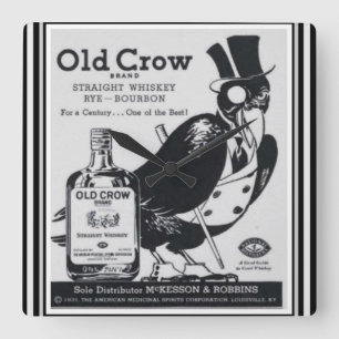 Old Crow Whiskey Wall klok