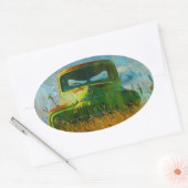 Old Derelict  Truck Art Ovale Sticker (Envelop)