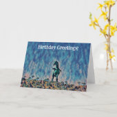 Old Dinosaur Old Timer Funny Art Birthday Kaart (Gele Bloem)