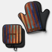 Old Dock Treasures Pot Holder / Metal Ovenwant & Pannenlap Set (Voorkant / Achterkant)