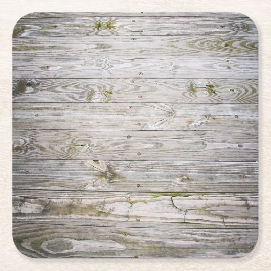 Old Dock Wood Vierkante Kartonnen Onderzetter (Voorkant)