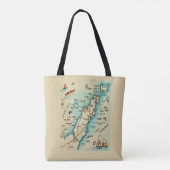 Old Door County Map Shoulder Tote Draagtas (Achterkant)