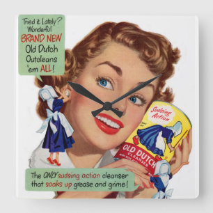 Old Dutch Cleanser lady Vierkante Klok