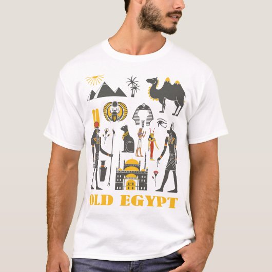 Old Egypt Pyramids and symbol gift T-shirt (Voorkant)