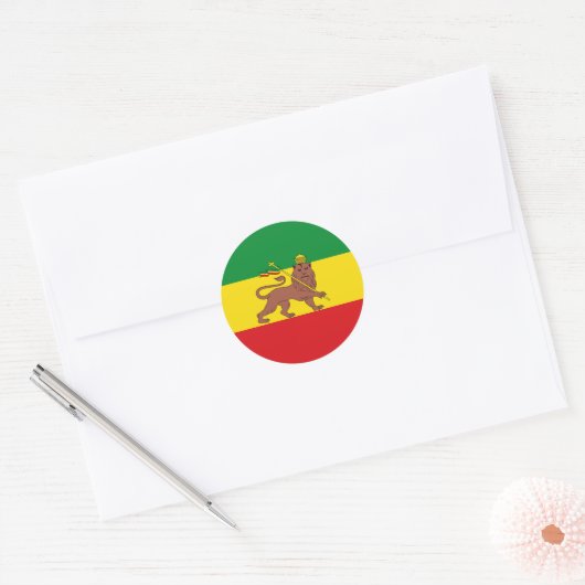 Old Ehtiopian flag Ronde Sticker (Envelop)