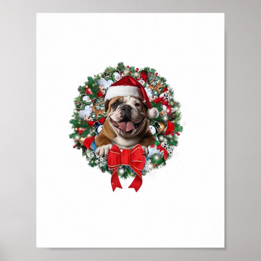 Old English Bulldog Kerstkrans Decoratie Xm (Voorkant)
