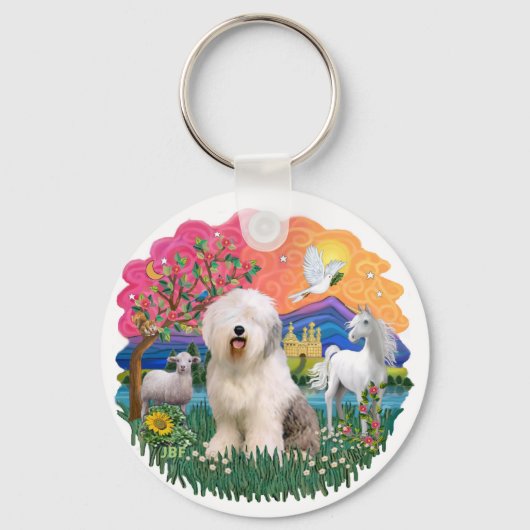 Old English Sheepdog #6 Sleutelhanger (Voorkant)