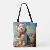 Old English Sheepdog Christmas  Beach Draagtas (Achterkant)