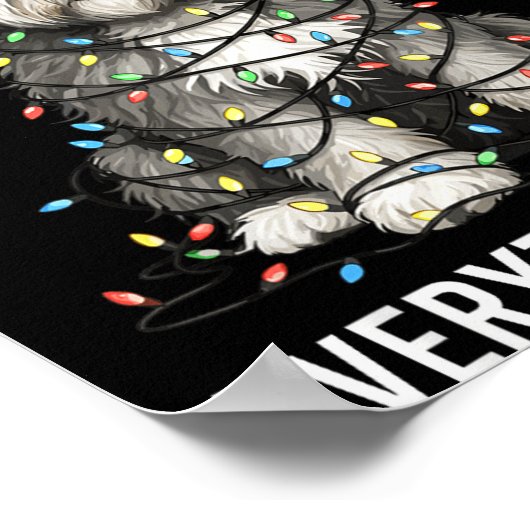 Old English Sheepdog Christmas I'm Fine Everything Poster (Hoek)