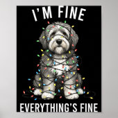 Old English Sheepdog Christmas I'm Fine Everything Poster (Voorkant)