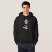 Old English Sheepdog Drinking Wine Dog Hoodie (Voorkant volledig)