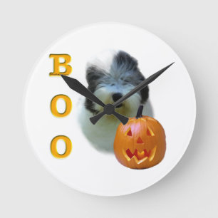 Old English Sheepdog Halloween Boo Ronde Klok