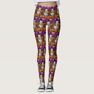 Old English Sheepdog Halloween Heksenpompoen Leggings