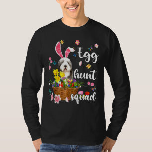 Old English Sheepdog Happy Easter Day Colorful Egg T-shirt