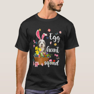 Old English Sheepdog Happy Easter Day Colorful Egg T-shirt