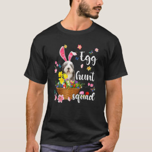 Old English Sheepdog Happy Easter Day Colorful Egg T-shirt