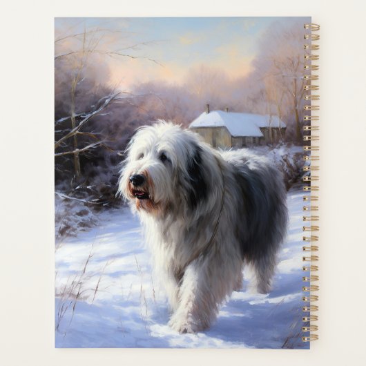 Old English Sheepdog Laisser neiger Noël (Dos)