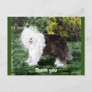 Old English Sheepdog Pet Bedankt Briefkaart