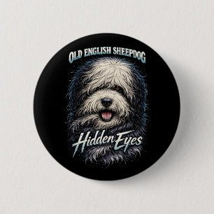 Old English Sheepdog Ronde Button 5,7 Cm