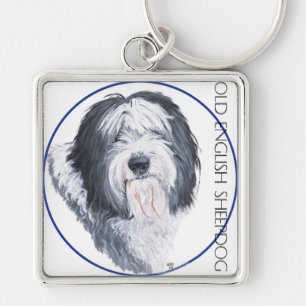Old English Sheepdog Rondelle Sleutelhanger
