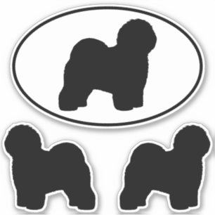 Old English Sheepdog Silhouettes Vinyl Sticker Set