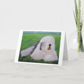 Old English Sheepdog Wenskaart beroemd gemaakt doo Kaart
