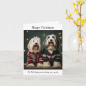 Old English Sheepdogs Kerstkaart Kaart (Gele Bloem)