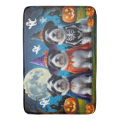 Old English Sheepdogs Pumpkin Halloween Grappig Badmat (Voorkant Verticaal)