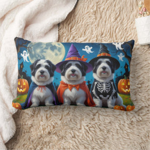 Old English Sheepdogs Pumpkin Halloween Grappig Kussen