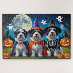 Old English Sheepdogs Pumpkin Halloween Grappig Legpuzzel