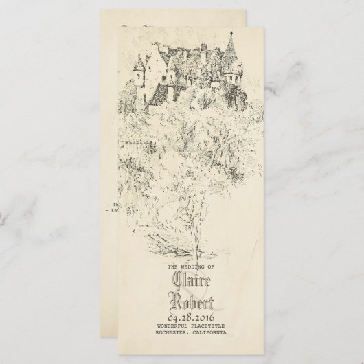 Old Fairytale Castle Programmes de mariage (Devant / Derrière)