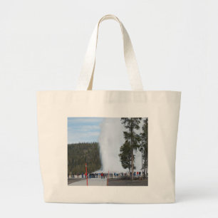 Old Faithful-geiser in Yellowstone Park Grote Tote Bag