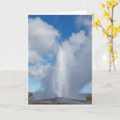 Old Faithful Geyser Carte de voeux pliée (Fleur jaune)
