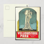 Old Faithful Yellowstone Briefkaart (Voorkant / Achterkant)