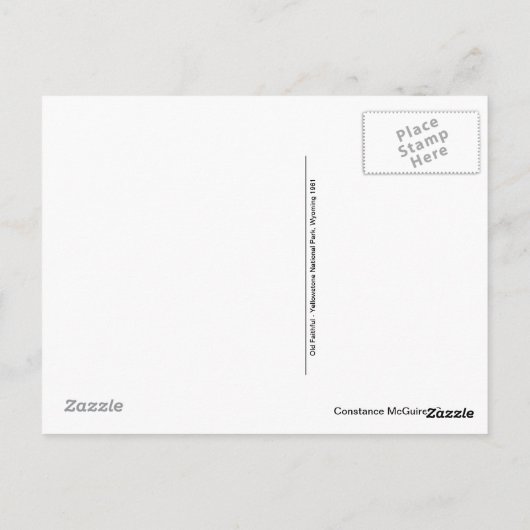 Old Faithful Yellowstone National Park Briefkaart (Achterkant)