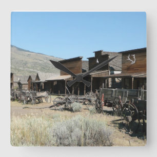 Old Far West Square Clock Vierkante Klok