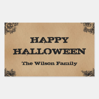 Old Fashion Board Geïnspireerd Halloween Rechthoekige Sticker