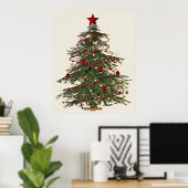 old fashion christmas tree poster (Bureau à domicile)