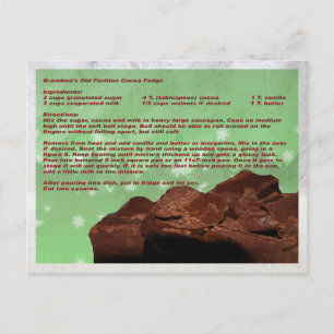 Old Fashion Fudge Oma's recept Briefkaart