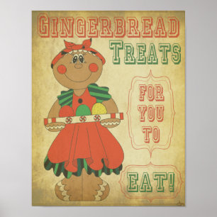 Old Fashion Gingerbrood Girl Poster