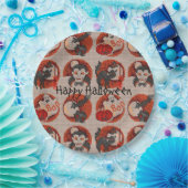 Old Fashion Halloween Faux Cross-Stitch Borden Papieren Bordje (Feest)