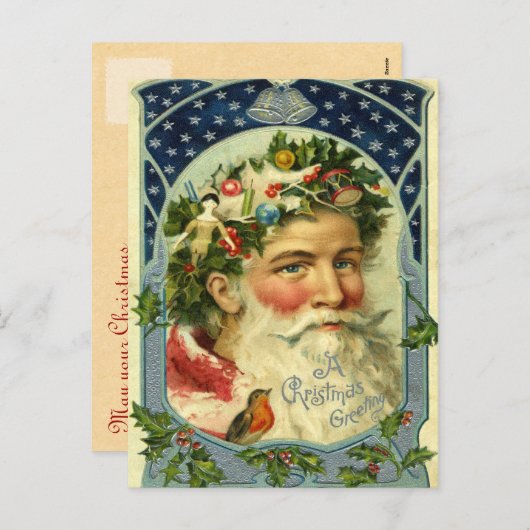 Old Fashion Kerstman Briefkaarten (Voorkant / Achterkant)