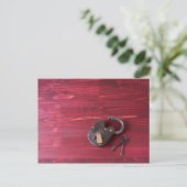 Old Fashion Lock en sleutels Briefkaart (Staand voorkant)