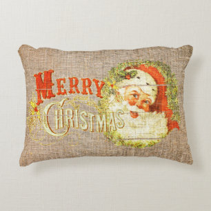 Old Fashion Rustic Merry  Burlap Accent Kussen