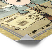 Old Fashion  Style Blue Snowman Poster (Hoek)