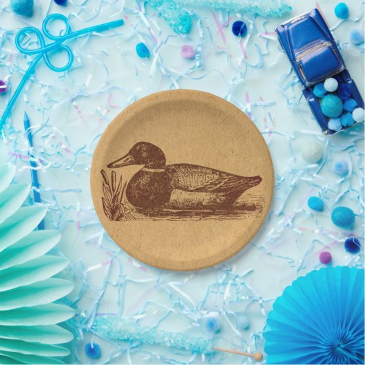 Old Fashioned Antiek Duck Art Papieren Bordje (Feest)