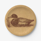 Old Fashioned Antiek Duck Art Papieren Bordje (Voorkant)