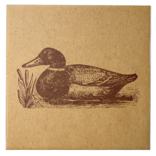 Old Fashioned Antiek Duck Art Tegeltje