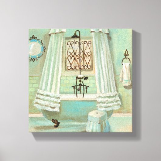 Old Fashioned Bathroom Canvas Afdruk (Voorkant)